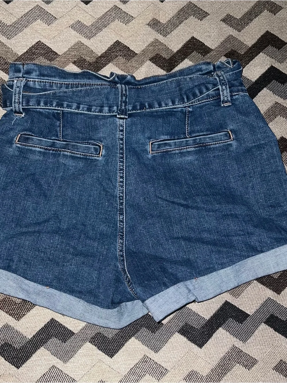 Women’s Blue Denim Tie-Waist Shorts
